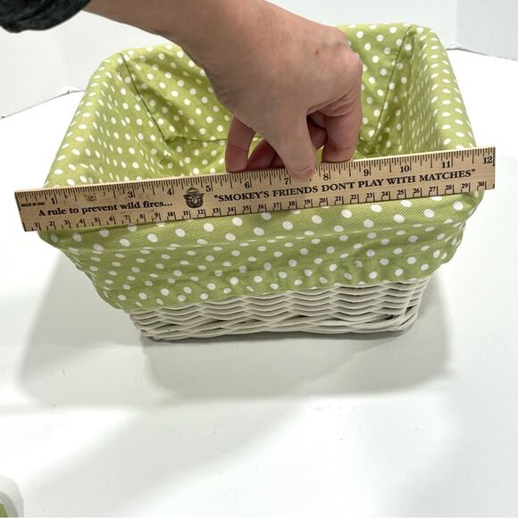 Pottery Barn Kids Green Mini Dot Sabrina basket liner 12”x6” M medium x2 SET - Picture 5 of 9